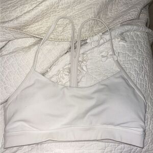 White Lulu sports bra
